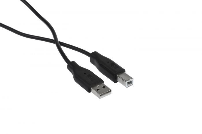 Кабель 2E USB 2.0 (AM/BM) DSTP, 1.8m, black
