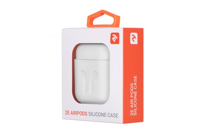 Чохол 2Е для Apple AirPods, Pure Color Silicone Imprint (1.5mm),  White