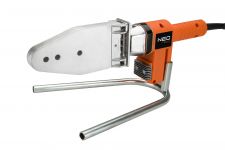 Паяльник електричний для пластикових труб NEO, 900 Вт, 260 ° C, насадки діаметром до 63 мм, стійка, кейс Паяльник електричний для пластикових труб NEO, 900 Вт, 260 ° C, насадки діаметром до 63 мм, стійка, кейс