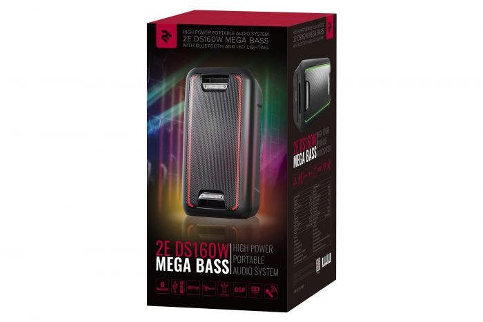 Акустична система 2E DS160W MEGA BASS TWS, USB, LED, Wireless Mic