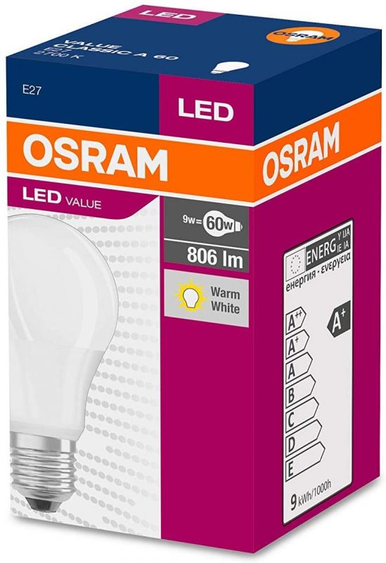 Лампа світлодіодна OSRAM LED A60 8,5W 806Lm 2700К E27