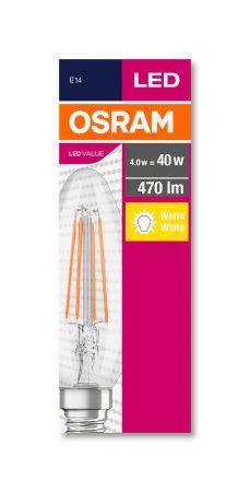 Лампа світлодіодна OSRAM LED FILAMENT B40 4W (470Lm) 2700K E14