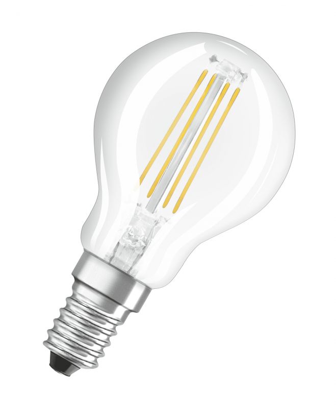 Лампа світлодіодна OSRAM LED P40 4W (470Lm) 2700K E14 філамент