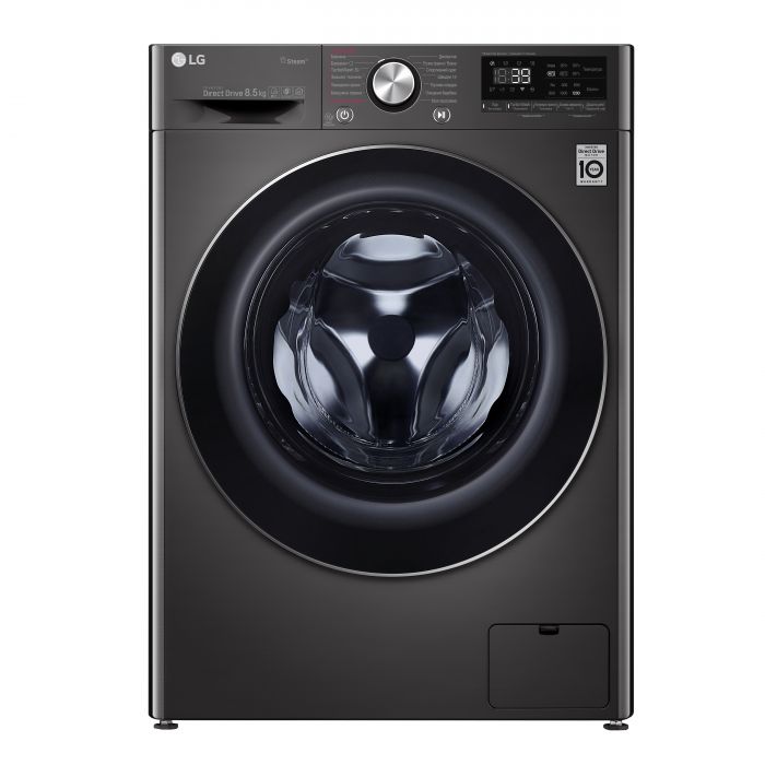 Пральна машина з фронт. завант. LG F2V9GW9P, 8,5кг, 1200, A+++-30%, Пара, глибина 47см, Дисплей, Чорний