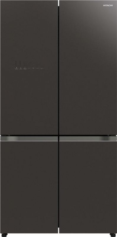 Холодильник з нижн. мороз. HITACHI R-WB720VUC0GMG, 184х72х90см, 4 дв., Х- 372л, М- 196л, A+, NF, Інвертор, Сірий (скло)