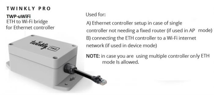 Мост Twinkly Pro Ethernet to Wifi, IP65, білий