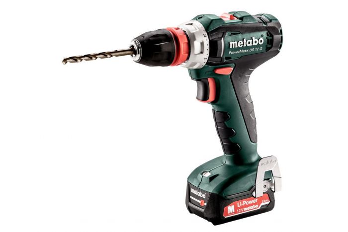 Шуруповерт-дриль Metabo PowerMaxx BS 12 Quick, 2х2.0Аг (Slide-in), ЗП SC-30, кейс МС05, 12В