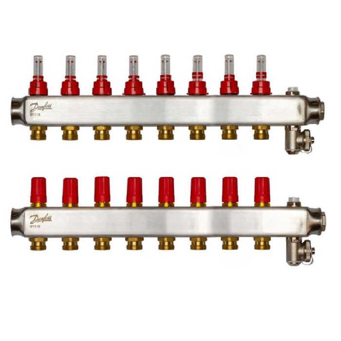 Розподільний колектор  Danfoss SSM-F 8+8 з ротаметрами, нержавіюча сталь