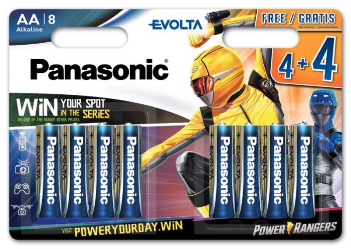 Батарейка Panasonic EVOLTA лужна AA блістер, 8 шт. Power Rangers