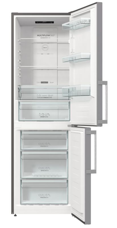 Холодильник з нижн. мороз. камерою Gorenje NRK6191ES5F, 185х60х60см, 2 двері, 203( 99)л, А+, Total NF , Зона св-ті, Внутр. Диспл