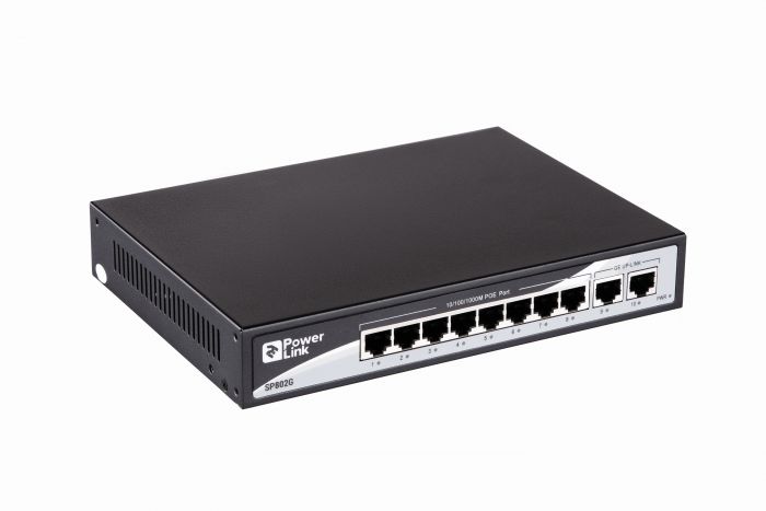 Комутатор 2E PowerLink SP802G 8xGE PoE, 2xGE Uplink, 150Вт