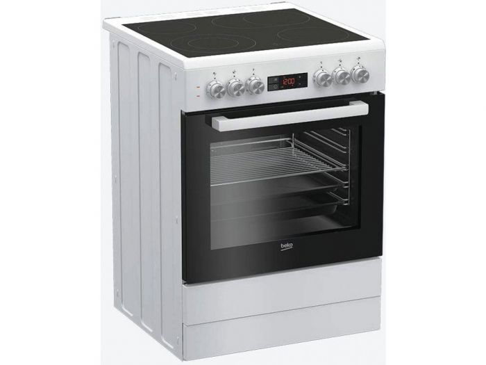 Плита електрична Beko FSM67320GWS - склокераміка/60х60 см/4 зони/8 функц/дисплей/72л/білий