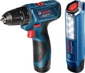 Шуруповерт-дриль Bosch GSR 120 LI+ ліхтарик GLI 12V-300, 2x2.0Ah Шуруповерт-дриль Bosch GSR 120 LI+ ліхтарик GLI 12V-300, 2x2.0Ah