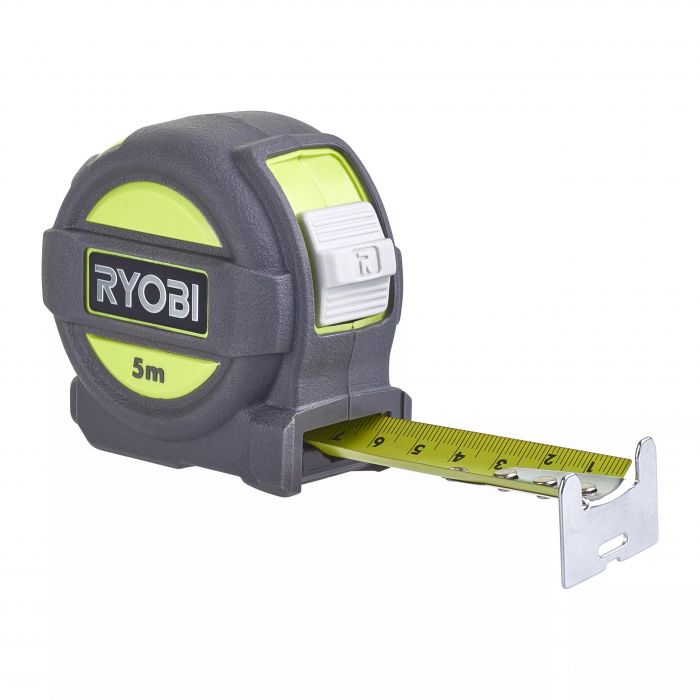 Рулетка Ryobi RTM5M, 5м*25мм, двостороннє нейлонове покриття, TPR корпус, 4 заклепки