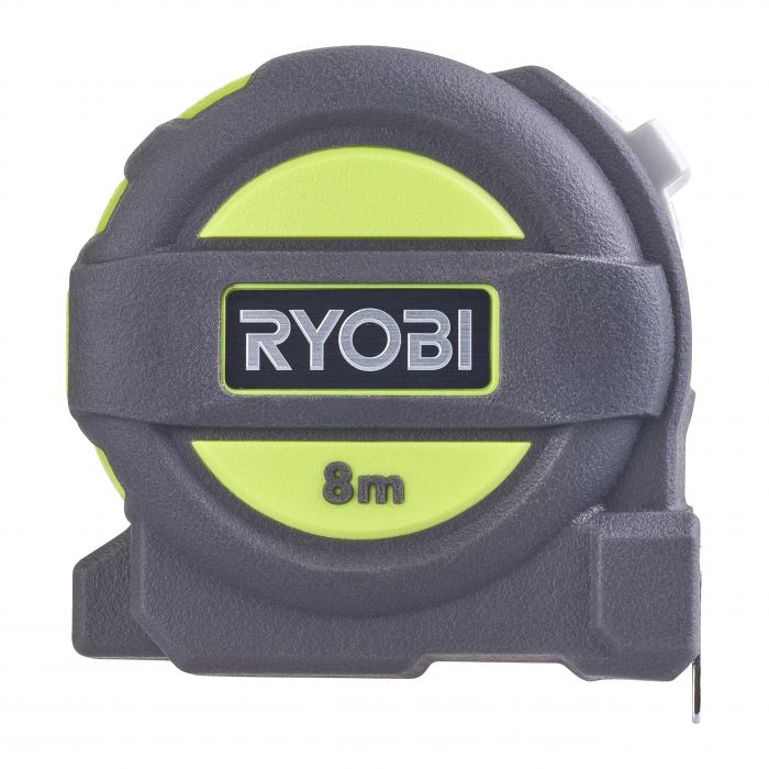 Рулетка Ryobi RTM8M, 8м*25мм, двостороннє нейлонове покриття, TPR корпус, 4 заклепки