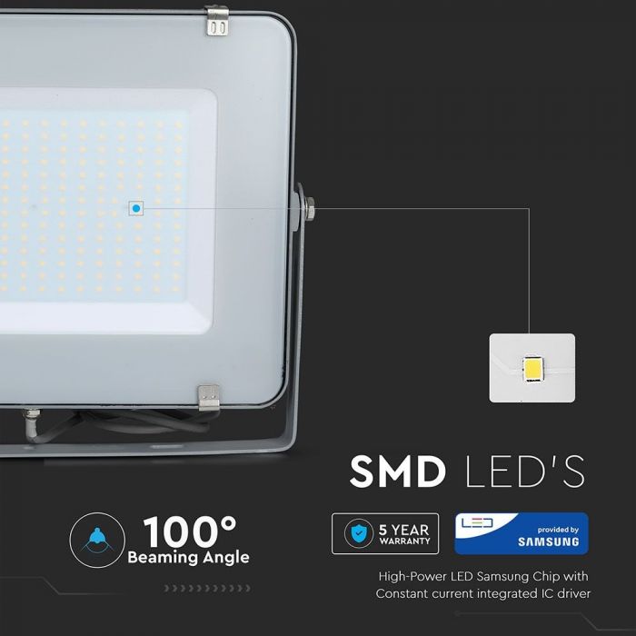 Прожектор вуличний  LED V-TAC, 200W, SKU-484, Samsung CHIP, 230V, 4000К, сірий