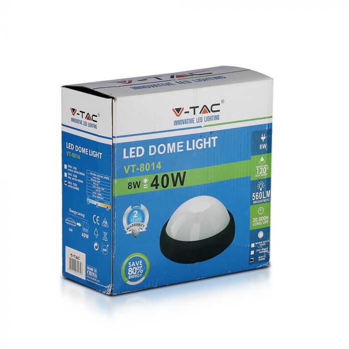 Світильник вуличний LED V-TAC, 8W, SKU-1260, 230V, 4000К, IP54, чорний