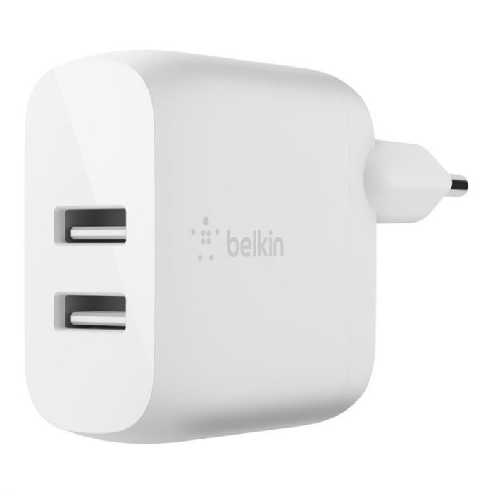 Мережевий ЗП Belkin Home Charger (24W) DUAL USB 2.4A, white