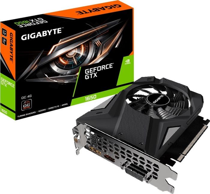 Відеокарта GIGABYTE GeForce GTX1650 4GB DDR6 128bit DP-HDMI-DVI D6 OC