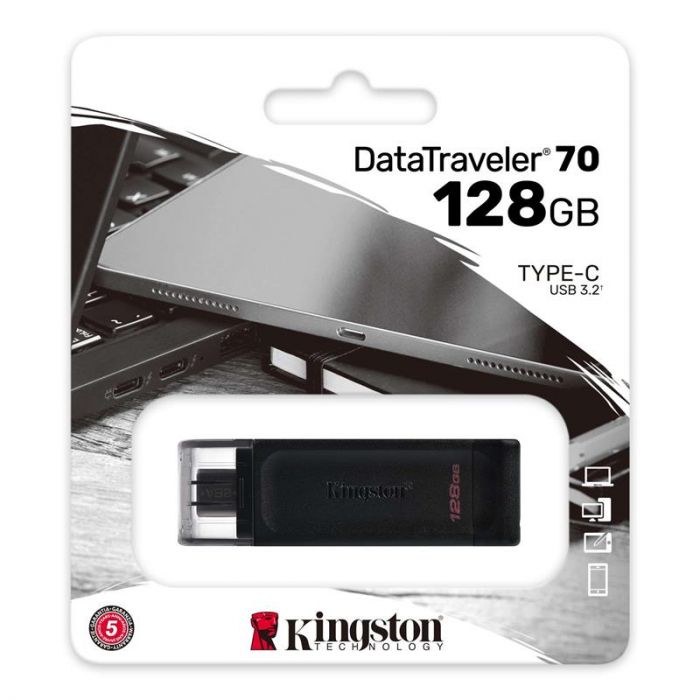 Накопичувач Kingston  128GB USB-C 3.2 Gen 1 DT70