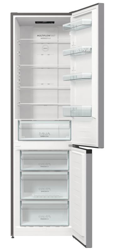 Холодильник з нижн. мороз. камерою Gorenje NRK6201ES4, 200х60х60см, 2 двері, 235( 96)л, А+, NF+ , Зона св-ті, Внутр. Диспл, Сріб