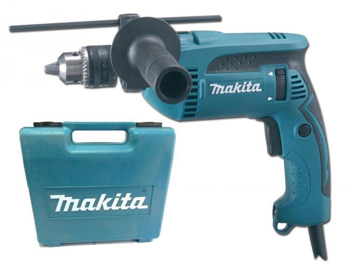 Дриль ударний Makita HP1640K, 680Вт, 13мм, 0-2.800 об/хв, 2.0 кг, кейс