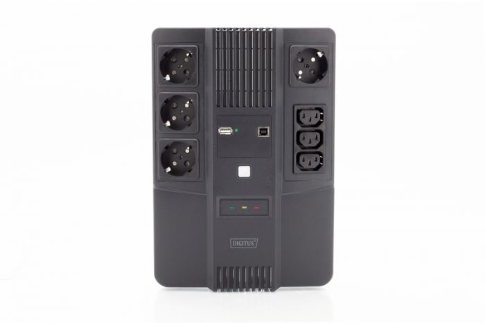 Джерело безперебійного живлення DIGITUS All-in-One, 600VA/360W, LED, 4xSchuko/3xC13, RJ45, USB