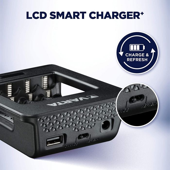 Зарядний пристрій VARTA LCD Smart Plus CHARGER+4xAA 2100 mAh