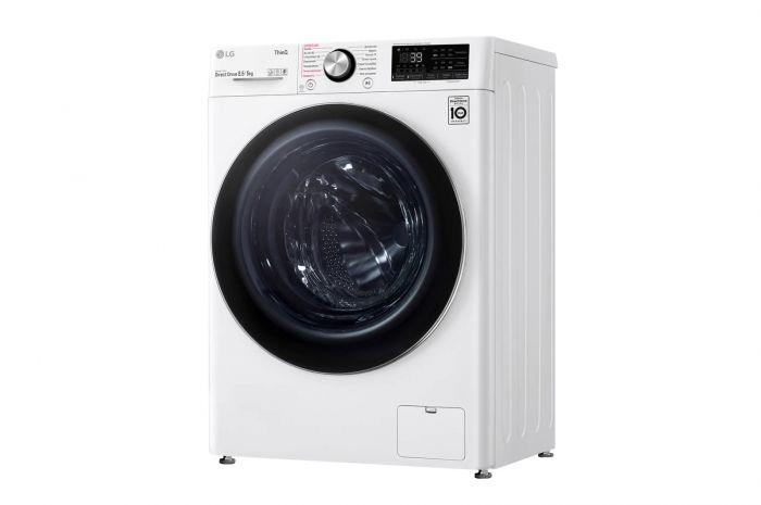 Прально-сушильна машина LG F2V9GC9W, 8,5кг (5кг), 1200, A, Пара, глибина 47см, Дисплей, Білий