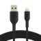 Кабель Belkin USB-A - Lightning, BRAIDED, 1m, black