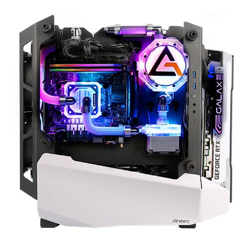 Корпус Antec STRIKER Aluminium Open-Frame, MiniT,ITX,2xUSB3.0,USB3.1TypeC,скло(бічна  панель)без БЖ,білий