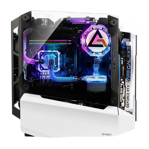 Корпус Antec STRIKER Aluminium Open-Frame, MiniT,ITX,2xUSB3.0,USB3.1TypeC,скло(бічна  панель)без БЖ,білий