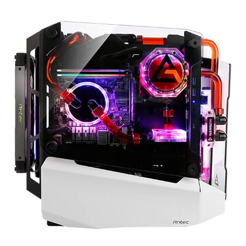 Корпус Antec STRIKER Aluminium Open-Frame, MiniT,ITX,2xUSB3.0,USB3.1TypeC,скло(бічна  панель)без БЖ,білий