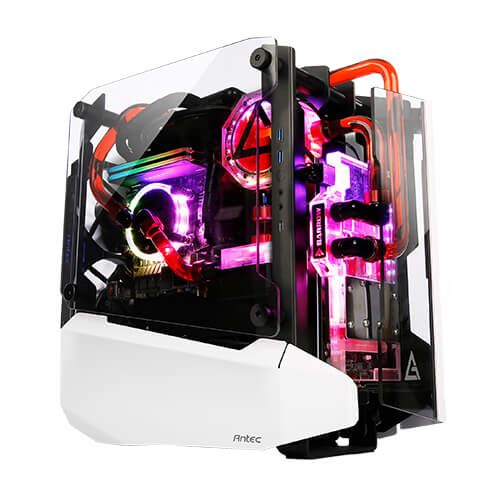 Корпус Antec STRIKER Aluminium Open-Frame, MiniT,ITX,2xUSB3.0,USB3.1TypeC,скло(бічна  панель)без БЖ,білий