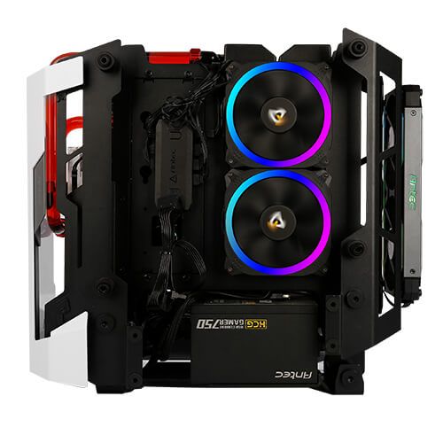 Корпус Antec STRIKER Aluminium Open-Frame, MiniT,ITX,2xUSB3.0,USB3.1TypeC,скло(бічна  панель)без БЖ,білий