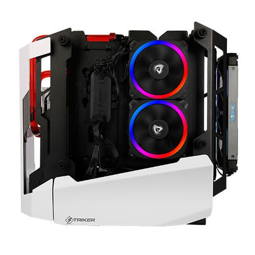 Корпус Antec STRIKER Aluminium Open-Frame, MiniT,ITX,2xUSB3.0,USB3.1TypeC,скло(бічна  панель)без БЖ,білий