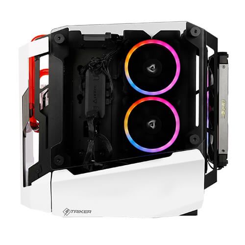 Корпус Antec STRIKER Aluminium Open-Frame, MiniT,ITX,2xUSB3.0,USB3.1TypeC,скло(бічна  панель)без БЖ,білий