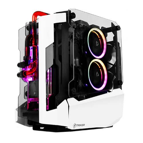 Корпус Antec STRIKER Aluminium Open-Frame, MiniT,ITX,2xUSB3.0,USB3.1TypeC,скло(бічна  панель)без БЖ,білий