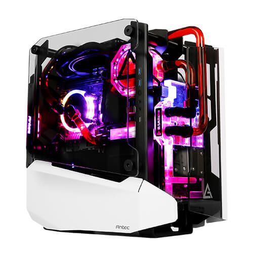 Корпус Antec STRIKER Aluminium Open-Frame, MiniT,ITX,2xUSB3.0,USB3.1TypeC,скло(бічна  панель)без БЖ,білий