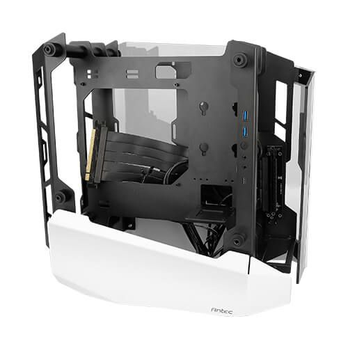 Корпус Antec STRIKER Aluminium Open-Frame, MiniT,ITX,2xUSB3.0,USB3.1TypeC,скло(бічна  панель)без БЖ,білий