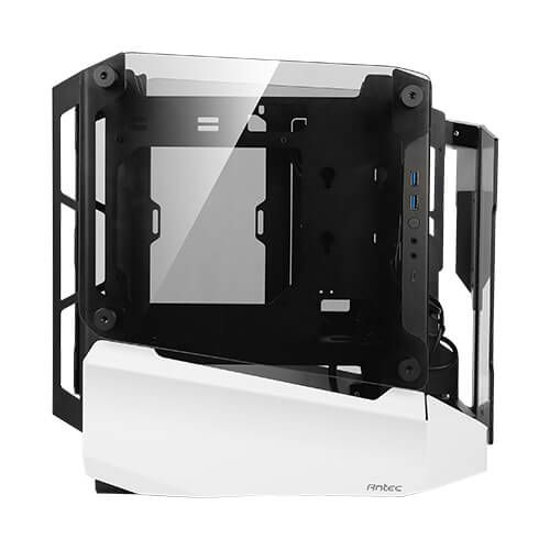 Корпус Antec STRIKER Aluminium Open-Frame, MiniT,ITX,2xUSB3.0,USB3.1TypeC,скло(бічна  панель)без БЖ,білий