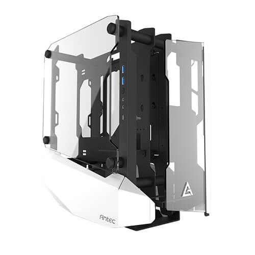 Корпус Antec STRIKER Aluminium Open-Frame, MiniT,ITX,2xUSB3.0,USB3.1TypeC,скло(бічна  панель)без БЖ,білий