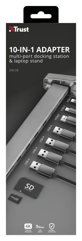 USB-хаб Trust Dalyx Aluminium 10-in-1 USB-C Multi-port Dock