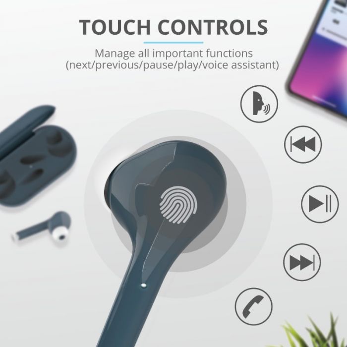 Навушники Trust Nika Touch True Wireless Mic Blue