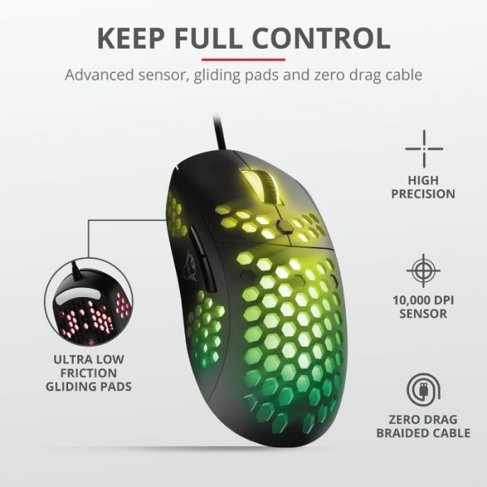 Миша ігрова Trust GXT 960 Graphin Ultra-lightweight RGB USB Black