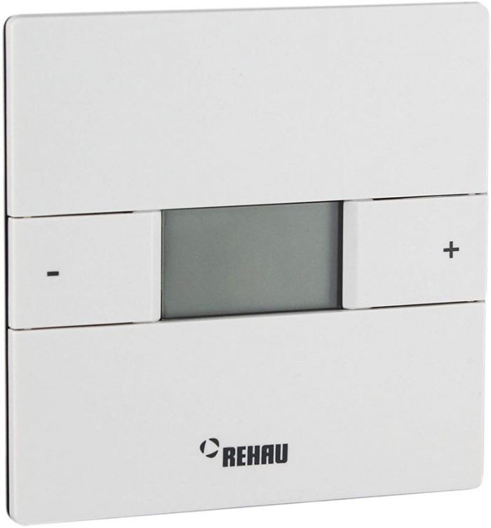 Терморегулятор Rehau Nea H, +5...30° C, програмований, дротовий, накладний, 230V, білий