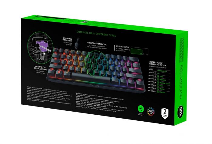 Клавіатура ігрова Razer Huntsman Mini Red Switch USB US RGB, Black