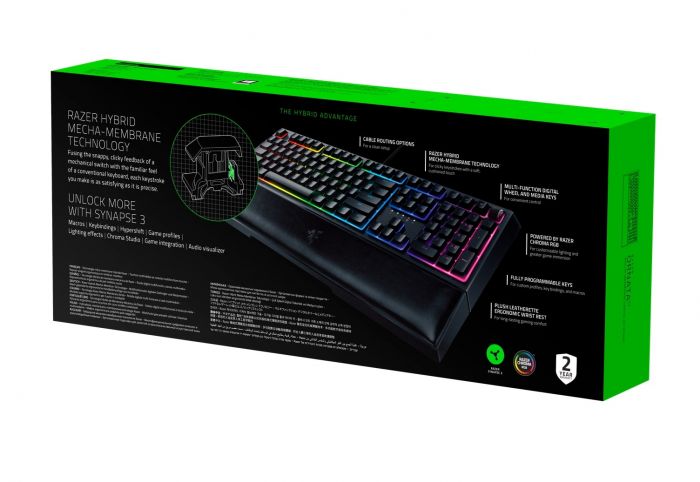 Клавіатура ігрова Razer Ornata V2 USB RU RGB, Black