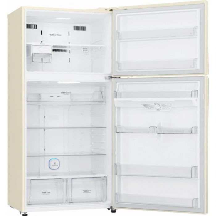 Холодильник з верхн. мороз. камерою LG GR-H802HEHZ, 184х73х86см, 2 дв., Холод.відд. - 418л, Мороз. відд. - 174л, A++, NF, Інв., Зона свіжості, Зовнішн. диспл., Бежевий