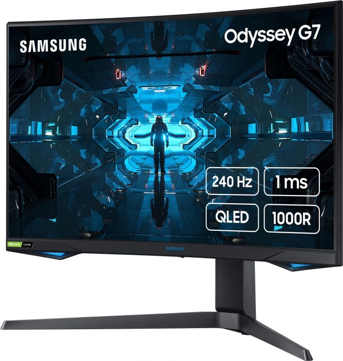 Монітор LCD 27" Samsung Odyssey G7 C27G75TQ 2xHDMI, DP, USB, VA, 2560x1440, 240Hz, 1ms, CURVED